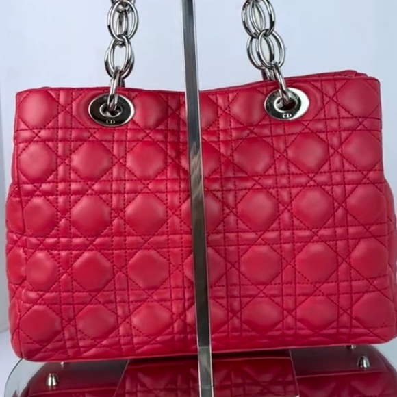 Lady Dior Shopper Tote Bag Lambskin Leather Cannage - Picture 3 of 11